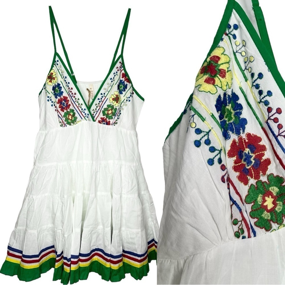 NWT RAGA Embroidered Baby Doll Boho Anthropologie Mini Sun Dress Size Medium